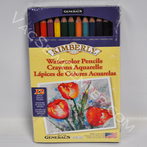 Kimberly Watercolor Pencil Set 12 Assorted Colors 70012A Dixon's